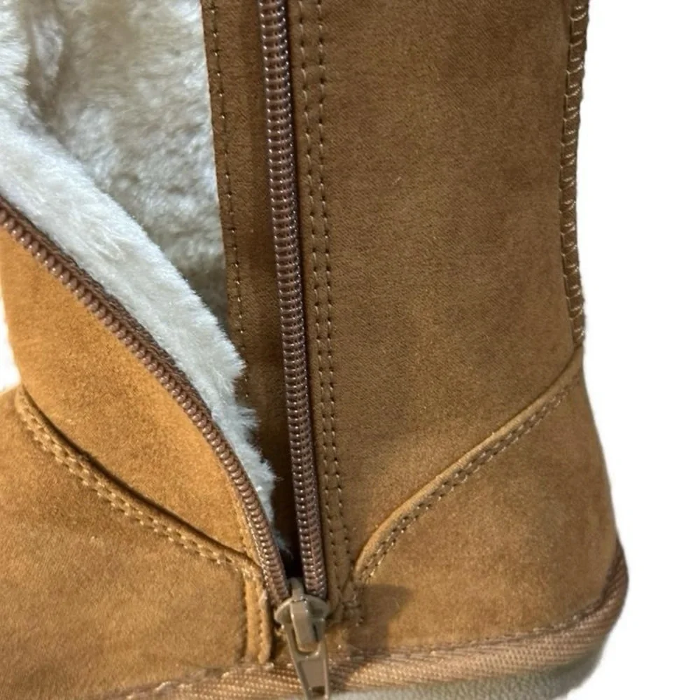 Harper Canyon Tan Faux Suede Fur Lined Winter Boots Kids child Size 12 NWOT‎